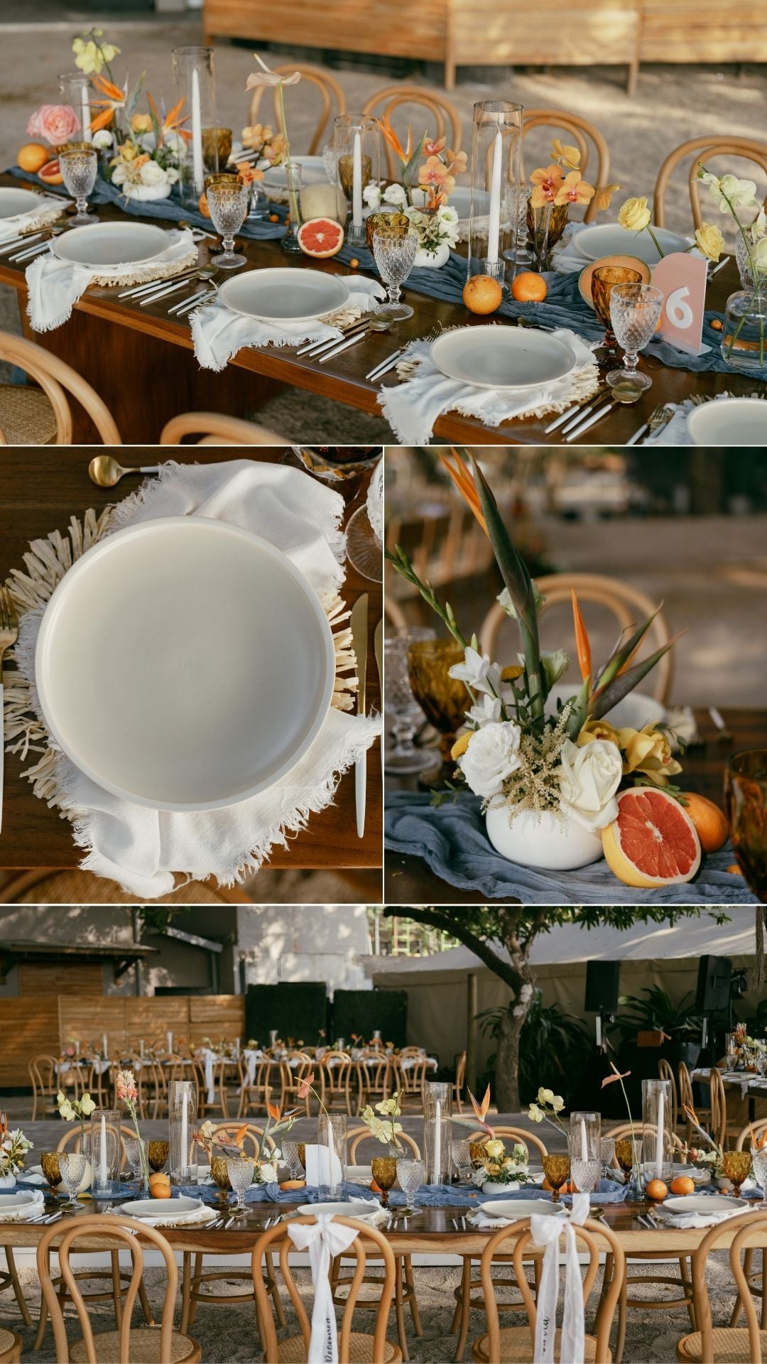 wedding reception details at pangas beach club