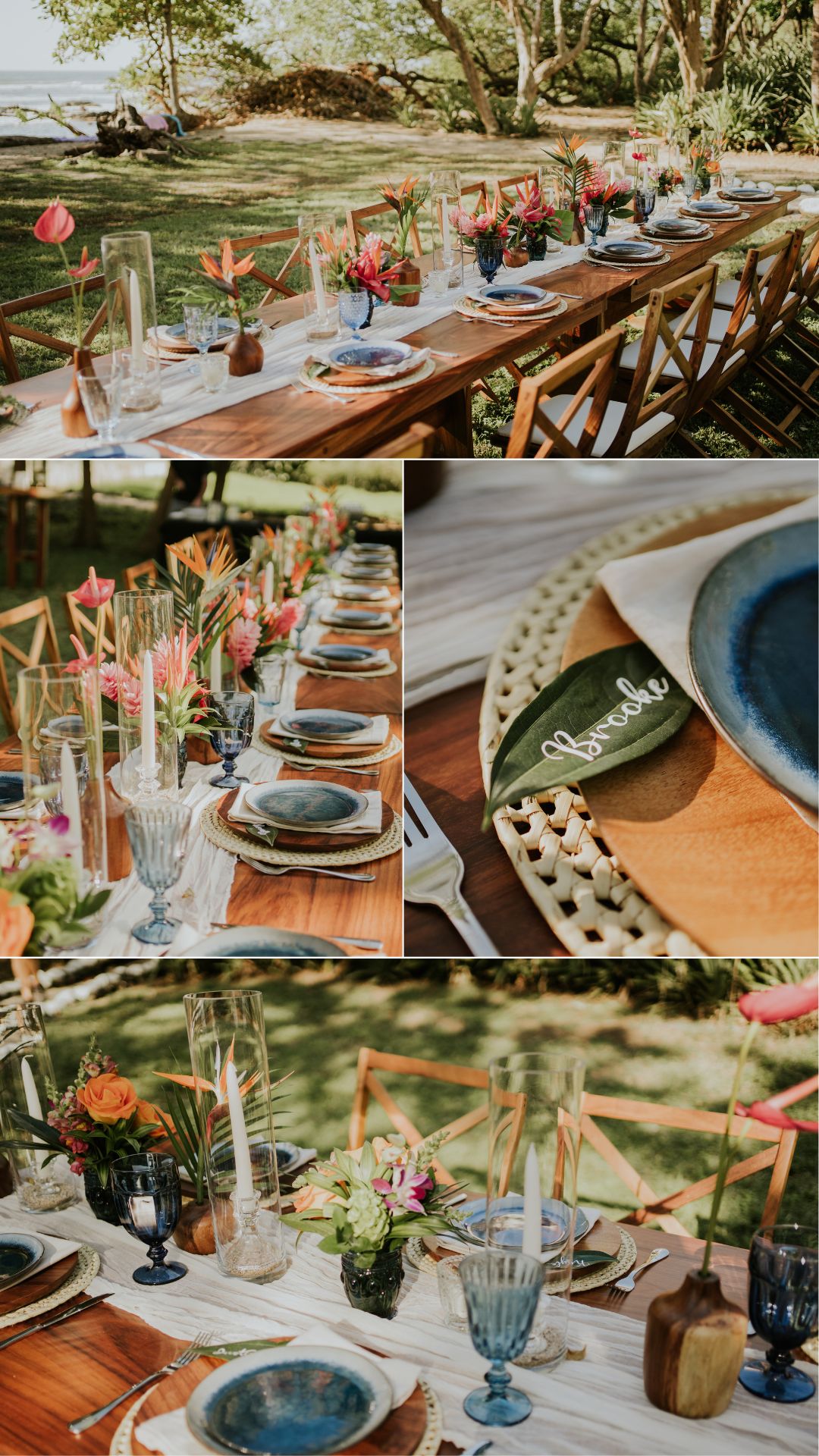 wedding reception in playa langosta - beach reception